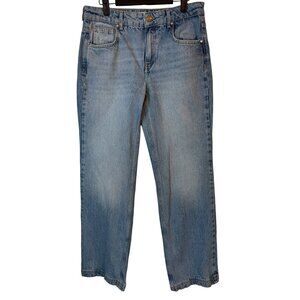 2/$30 ZARA Size 6 Mid-Rise Straight Leg Blue Denim Jeans